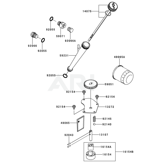 Lubrication Equipment for Kawasaki FX850V Engine