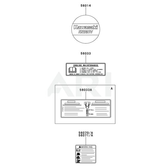 Label for Kawasaki FX921V Engine