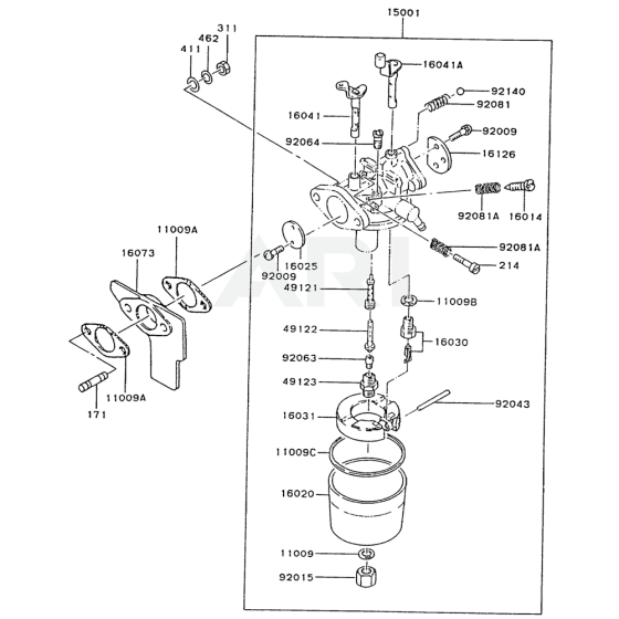 Carburettor for Kawasaki FZ340D Engine