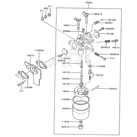 Carburettor for Kawasaki FZ340G Engine