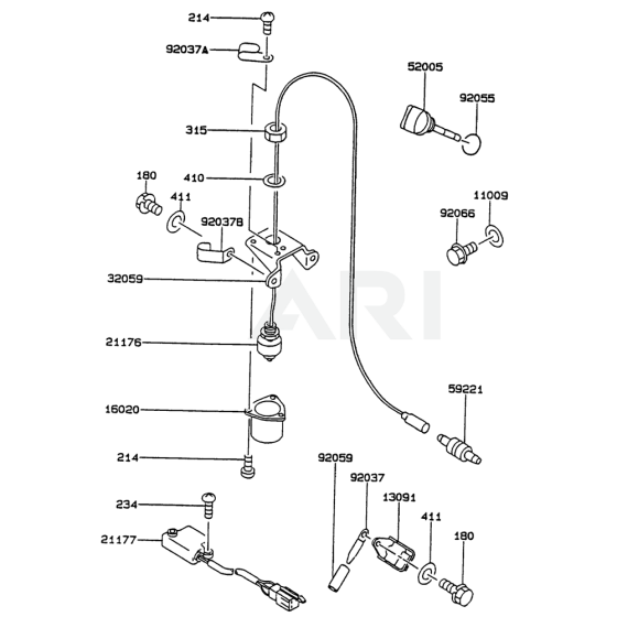 Lubrication Equipment for Kawasaki FZ340G Engine