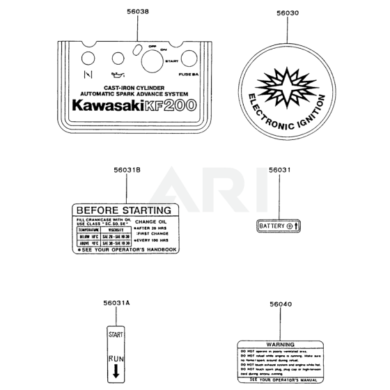 Label for Kawasaki FZ790D Engine