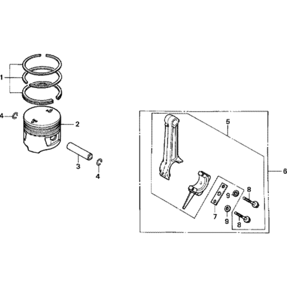 Piston Assembly for Honda G100 Engines