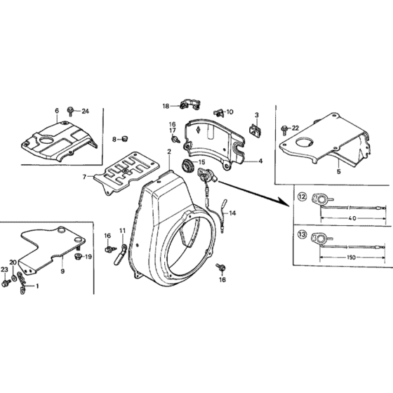 Fan Cover Assembly for Honda G100K1 Engines up to S/N 3468618