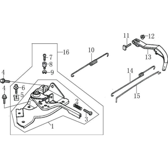 Control Shift Assembly for Loncin G120F A Shaft (118C, 3.5hp) Engine