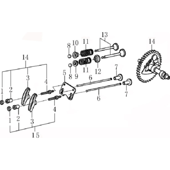 Gas Distribution Adjustment Assembly for Loncin G120F R Shaft (118cc, 3.5hp) Engine