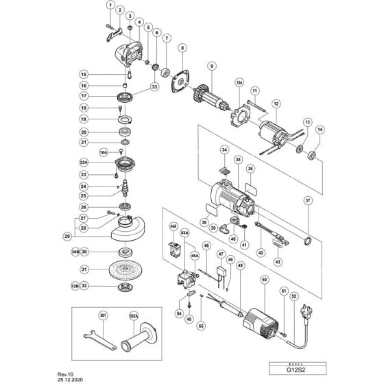 Main Assembly for Hikoki G12S2 Disc Grinder