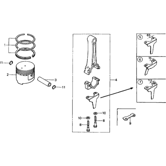 Piston Assembly for Honda G150 Engines