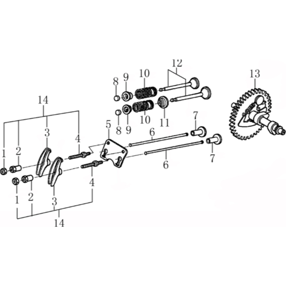 Gas Distribution Adjustment Assembly for Loncin G160F A Shaft (163cc, 4.8HP) Engine