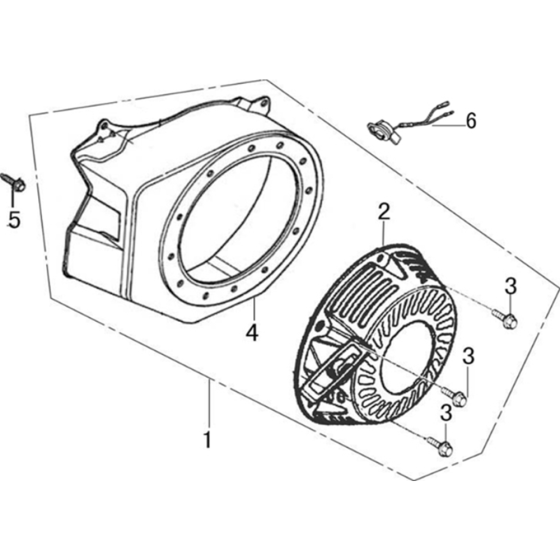 Starter Sub Assembly for Loncin G160F B Shaft (163cc, 4.8hp) Engine