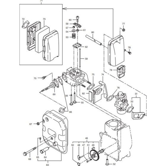 Camshaft Assemblyfor Makita G1700I Generators