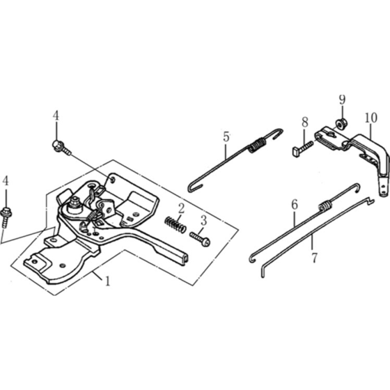 Control System Assembly for Loncin G200F A Shaft (196cc, 5.5hp) Engine