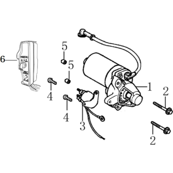 Starter Motor Assembly for Loncin G200FD (196cc, 6.5hp) Engine