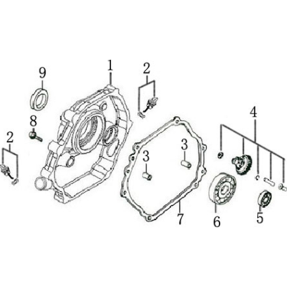 Crankcase Cover Assembly for Loncin G240F C Shaft (242cc, 7hp) Engine