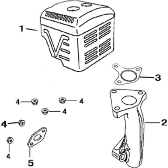 Muffler Assembly for Loncin G270FD (270cc, 8hp) Engine