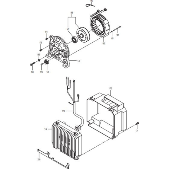 Rear Cover Assemblyfor Makita G2800IS Generators