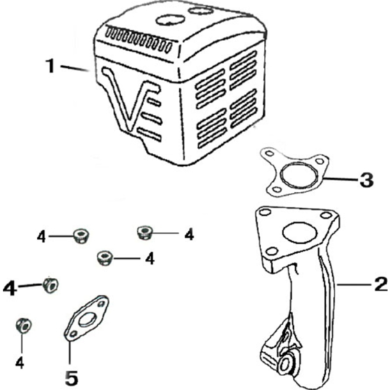 Muffler Assembly for Loncin G340F I Shaft (337cc, 10hp) Engine