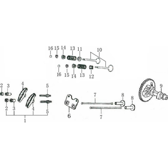 Camshaft Assembly for Loncin G340F L Shaft (337cc, 10hp) Engine