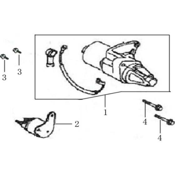 Starter Motor Assembly for Loncin G340FD (337cc, 10hp) Engine