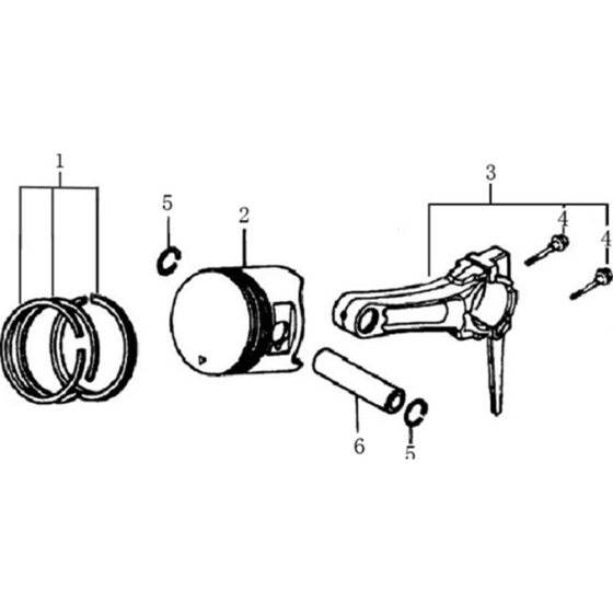 Piston / Connecting Rod Assembly for Loncin G390F I Shaft (389cc, 11hp) Engine