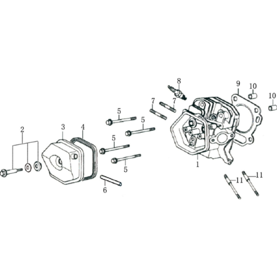 Cylinder Head Assembly for Loncin G390F I Shaft (389cc, 11hp) Engine