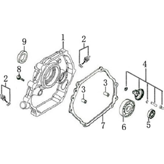 Crankcase Cover Assembly for Loncin G390F Taper Shaft (389cc, 11hp) Engine