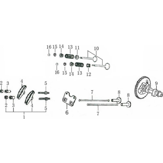 Camshaft Assembly for Loncin G390FD (389cc, 11hp) Engine