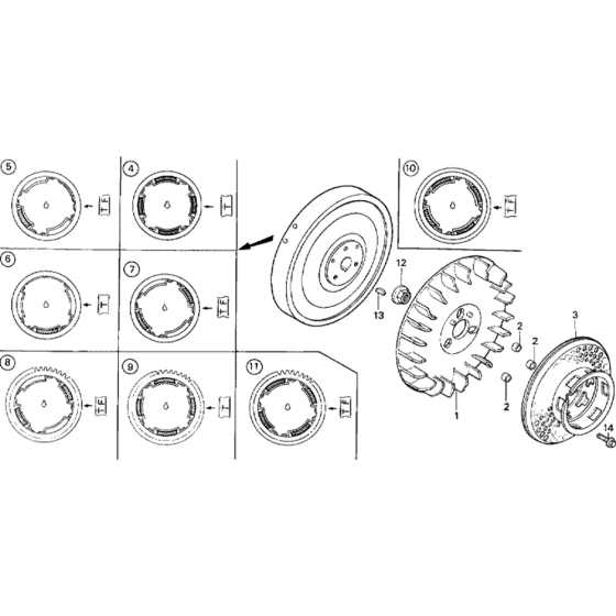 Flywheel Assembly for Honda G400K1 Engines up to S/N 1308871