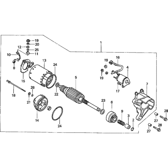 Starter Motor 2 Assembly for Honda G400K1 Engines from S/N 1294568