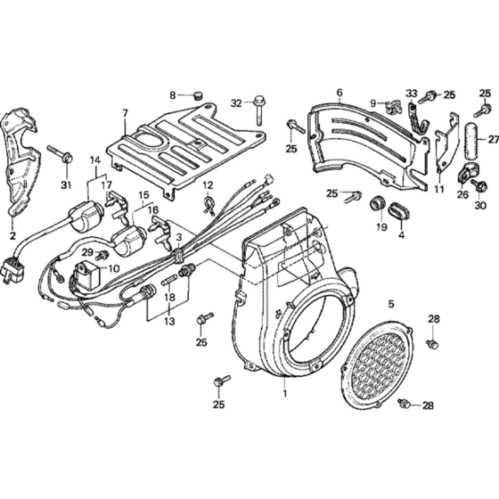 Fan Cover and Side Plate 2 Assembly for Honda G400K1 Engines up to S/N 1350180