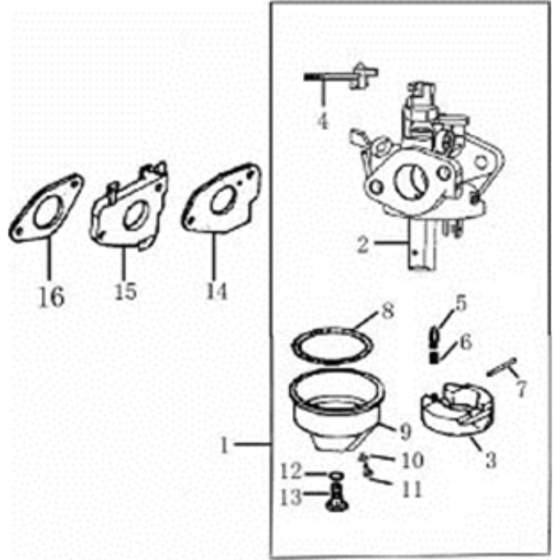 Carburetor Assembly for Loncin G420FD U Shaft (420cc, 12hp) Engine