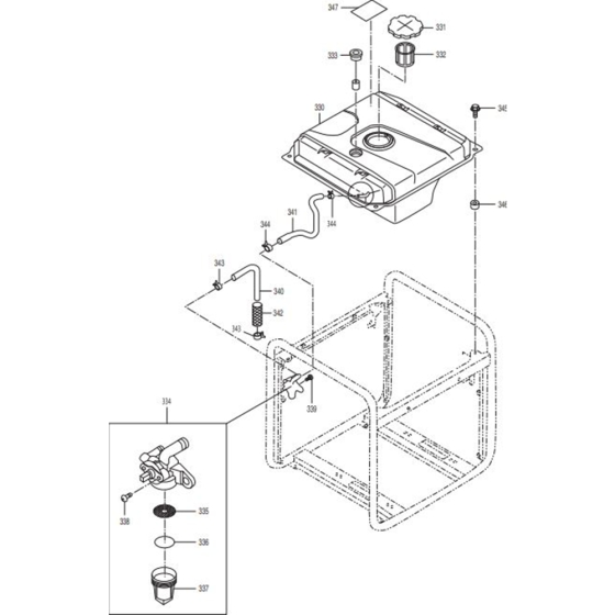 Fuel Tank Assembly for Makita G4300IS Generators