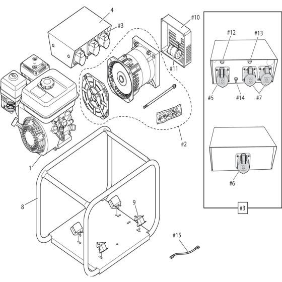 Main Assembly for Belle G5000 Generator with Honda Engine