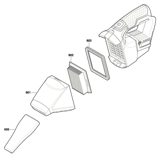 Cordless Vacuum Cleaner Assembly for Bosch GAS 10 8 V L