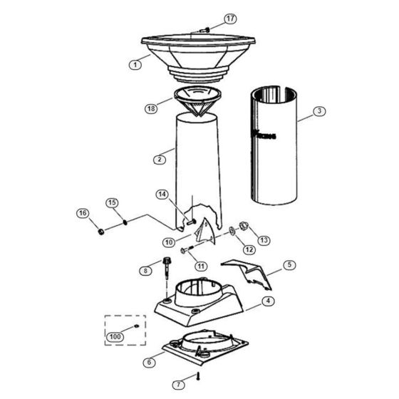 Feed Chute Assembly  for Stihl/ Viking GB 350 Petrol Shredder