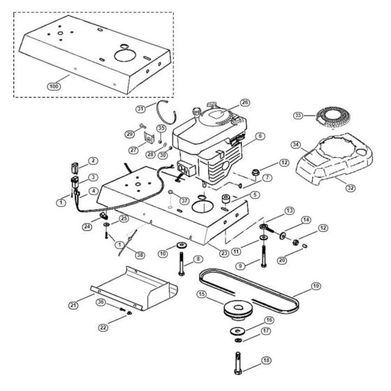 Engine, Drive Assembly  for Stihl/ Viking GB 370 Petrol Shredder