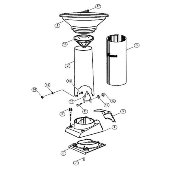 Funnel GB 370 Assembly for Stihl/ Viking GB 370 Petrol Shredder