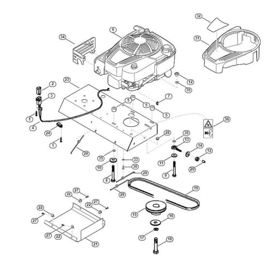 Engine, Drive Assembly  for Stihl/ Viking GB 370.2 S Petrol Shredder