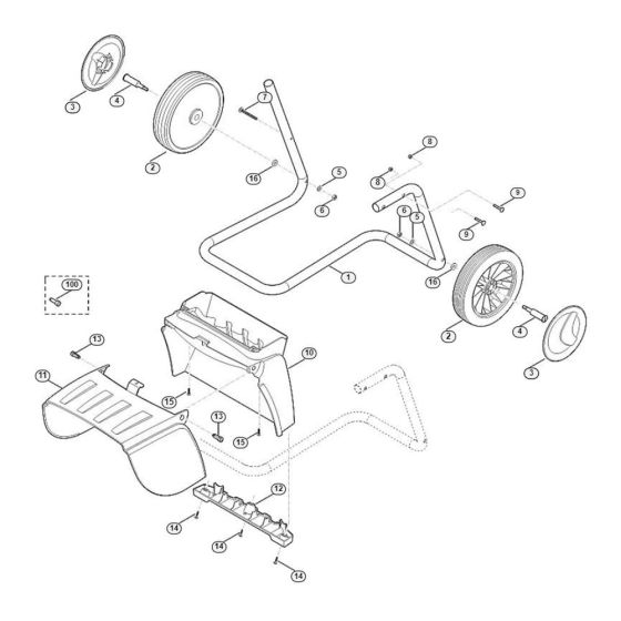 Wheel Carrier Assembly  for Stihl/ Viking GB 370.2 S Petrol Shredder