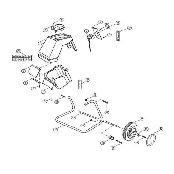 Basic Unit Assembly  for Stihl/ Viking GB 370 S Petrol Shredder