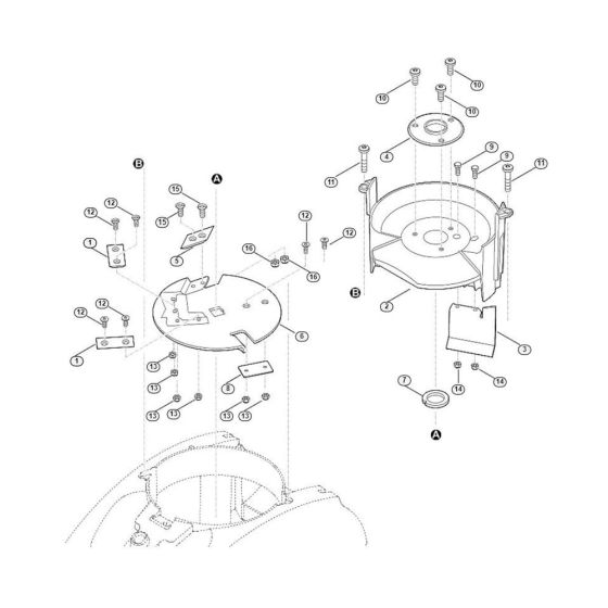 Blade Set (Chipping) Assembly  for Stihl/ Viking GB 460 Petrol Shredder