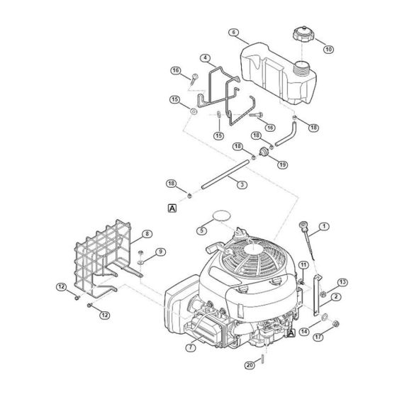 Engine, Tank Assembly  for Stihl/ Viking GB 460.1 C Petrol Shredder