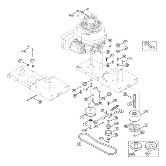 Drive Assembly  for Stihl/ Viking GB 460.1 C Petrol Shredder