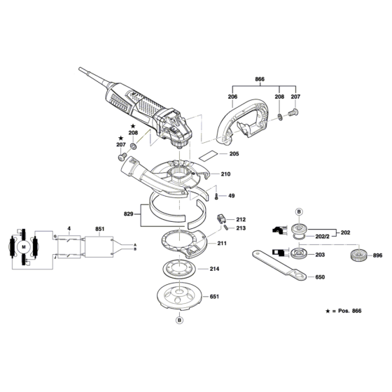 Concrete Grinder Assembly for Bosch GBR 15 CA