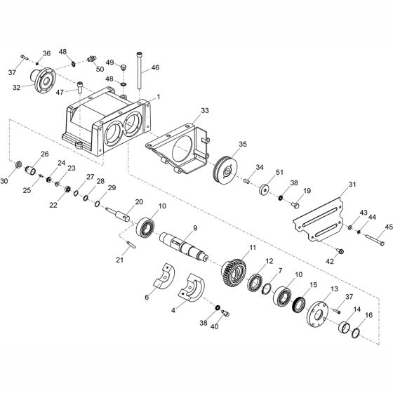 Gearbox Assembly 1 for Altrad Belle RPX35 Reversible Plate (from SN 161205099050)