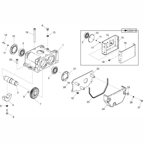 Gearbox Assembly (Driven) for Altrad Belle RPC30 Reversible Plate