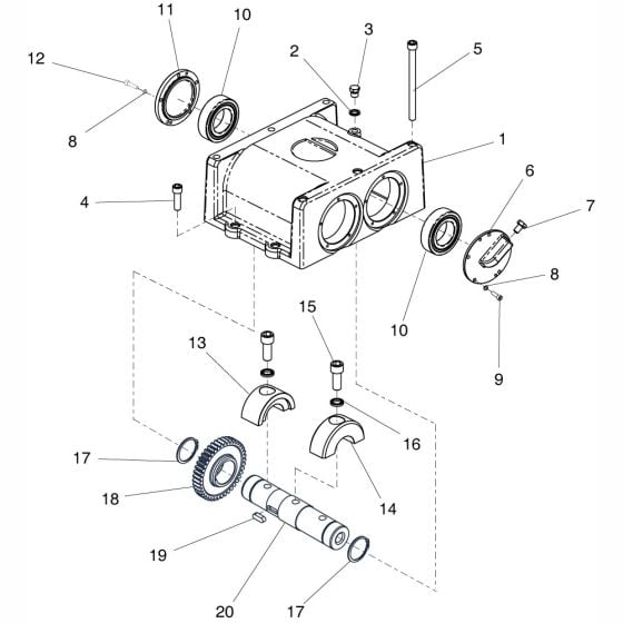 Gearbox Assembly (Driven) for Altrad Belle RPC35 Reversible Plate