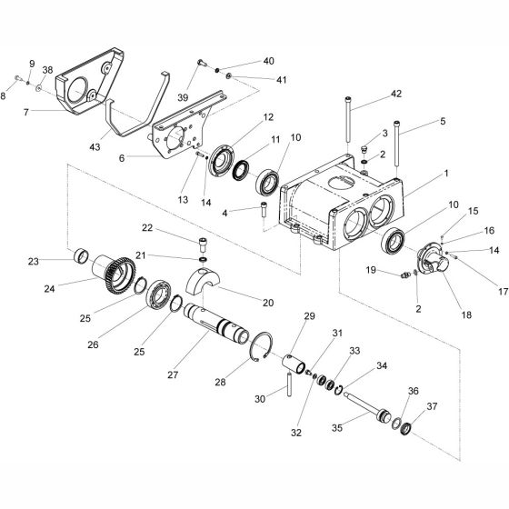 Gearbox Assembly (Driver) for Altrad Belle RPC45 Reversible Plate