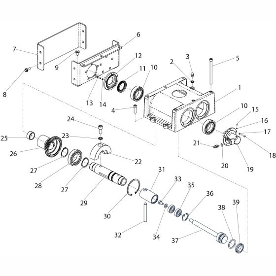 Gearbox Assembly (Driver) for Altrad Belle RPC55 Reversible Plate