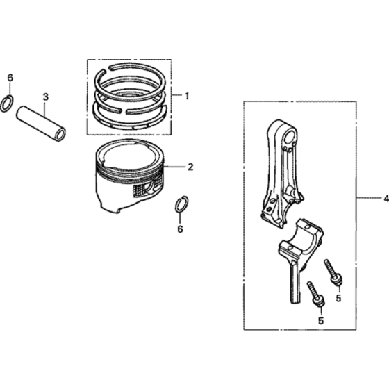 Piston/ Connecting Rod Assembly for Honda GC160 (GCAH) Engine